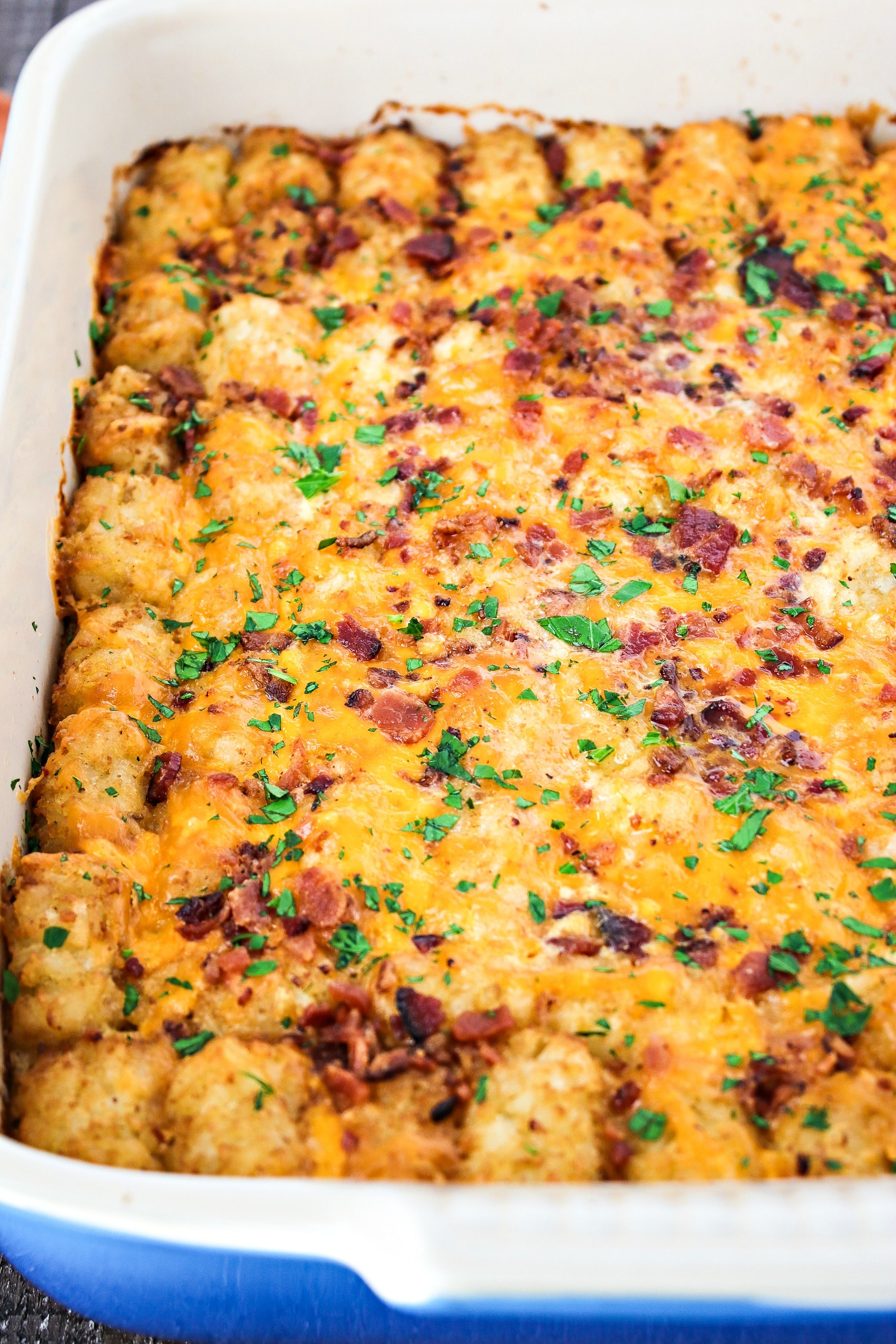 Cheesy Tater Tot Breakfast Casserole A breakfast casserole that