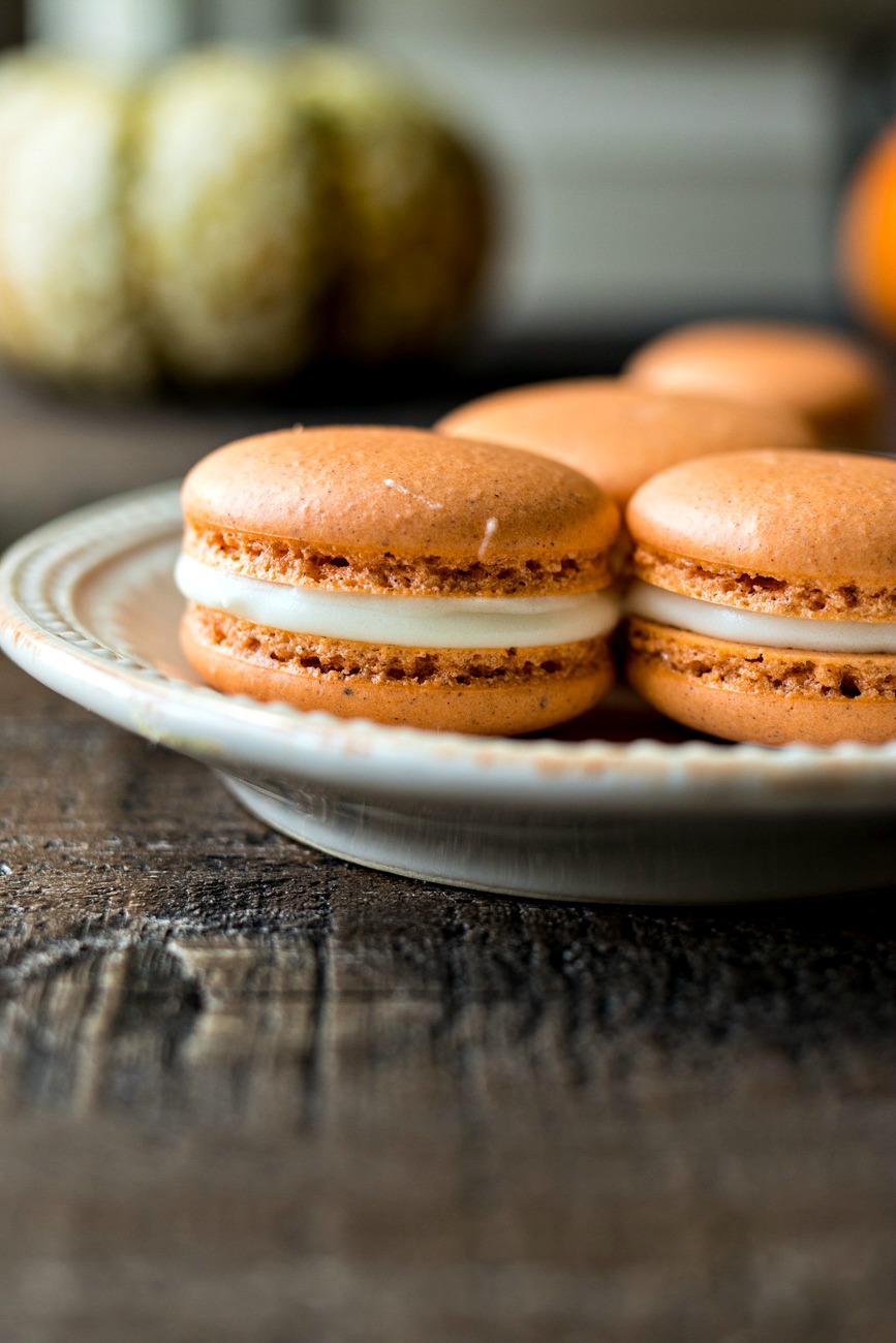 Pumpkin Cheesecake Macarons