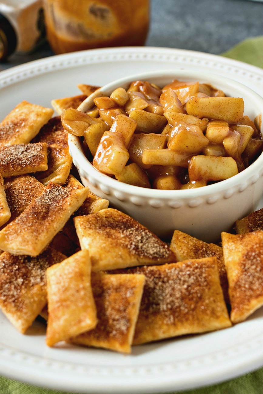 Salted Caramel Apple Pie Dip with Pie Crust Chips CPA Certified