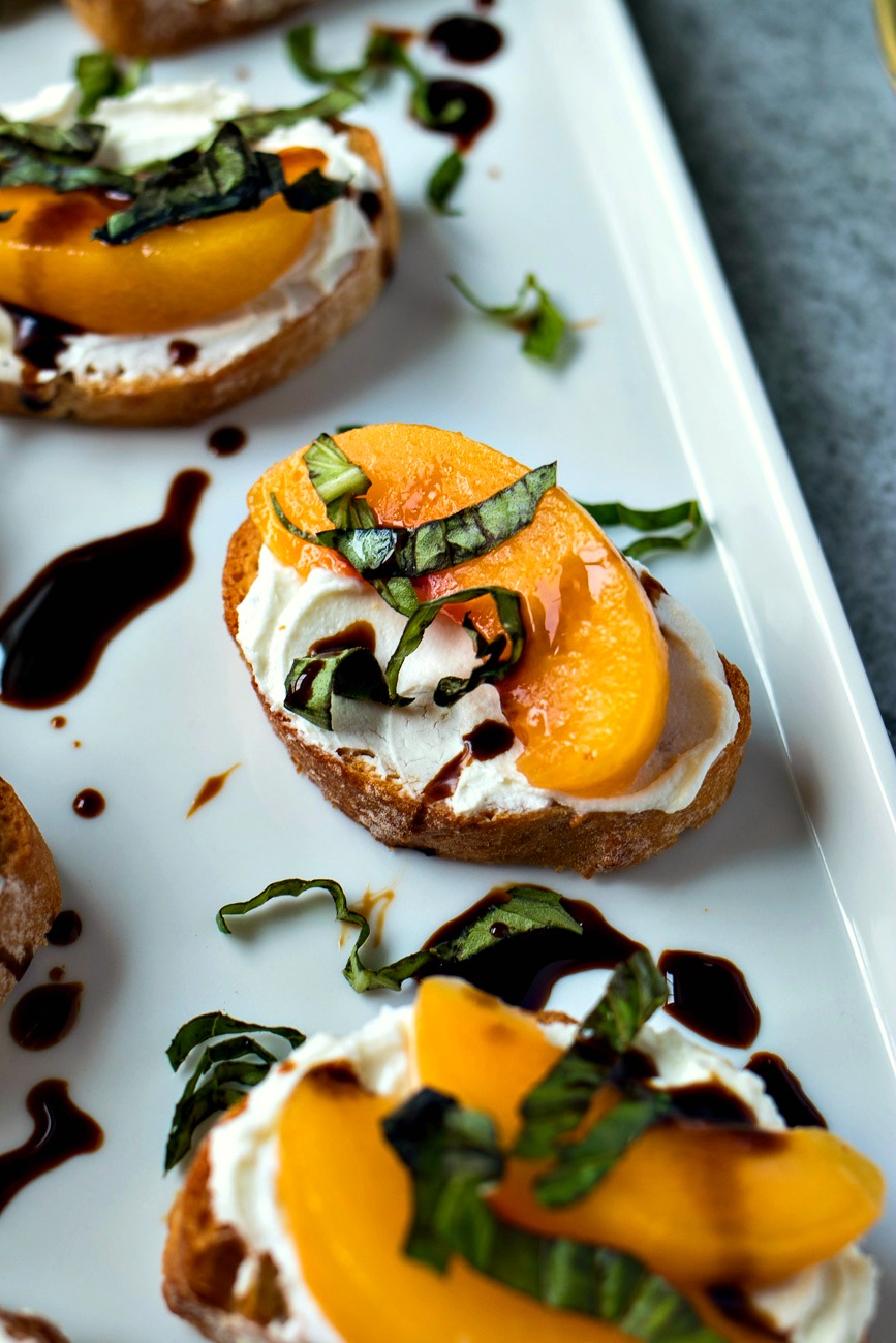 Peach & Goat Cheese Crostini